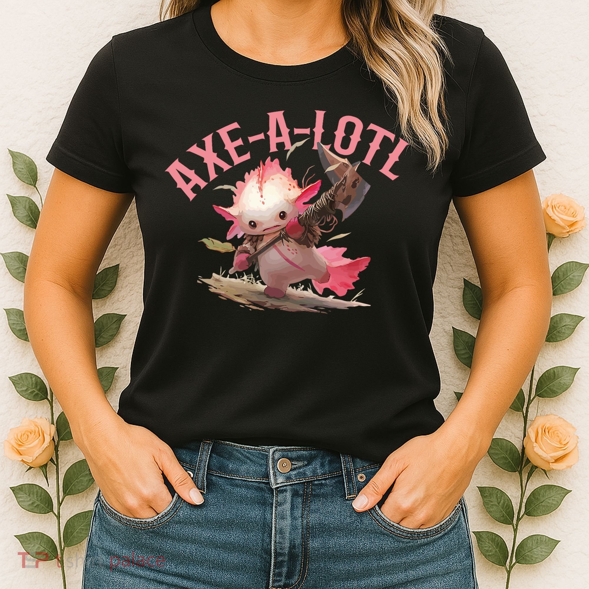 Axolotl Axt-A-Lotl Funny Viking Axe Throwing Lumberjack Women's T-Shirt