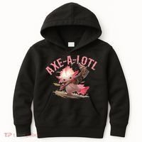 Axolotl Axt-A-Lotl Funny Viking Axe Throwing Lumberjack Kids Hoodie thumb 0