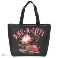 Axolotl Axt-A-Lotl Funny Viking Axe Throwing Lumberjack Tote Bag thumb 0
