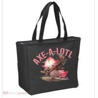 Axolotl Axt-A-Lotl Funny Viking Axe Throwing Lumberjack Tote Bag thumb 2