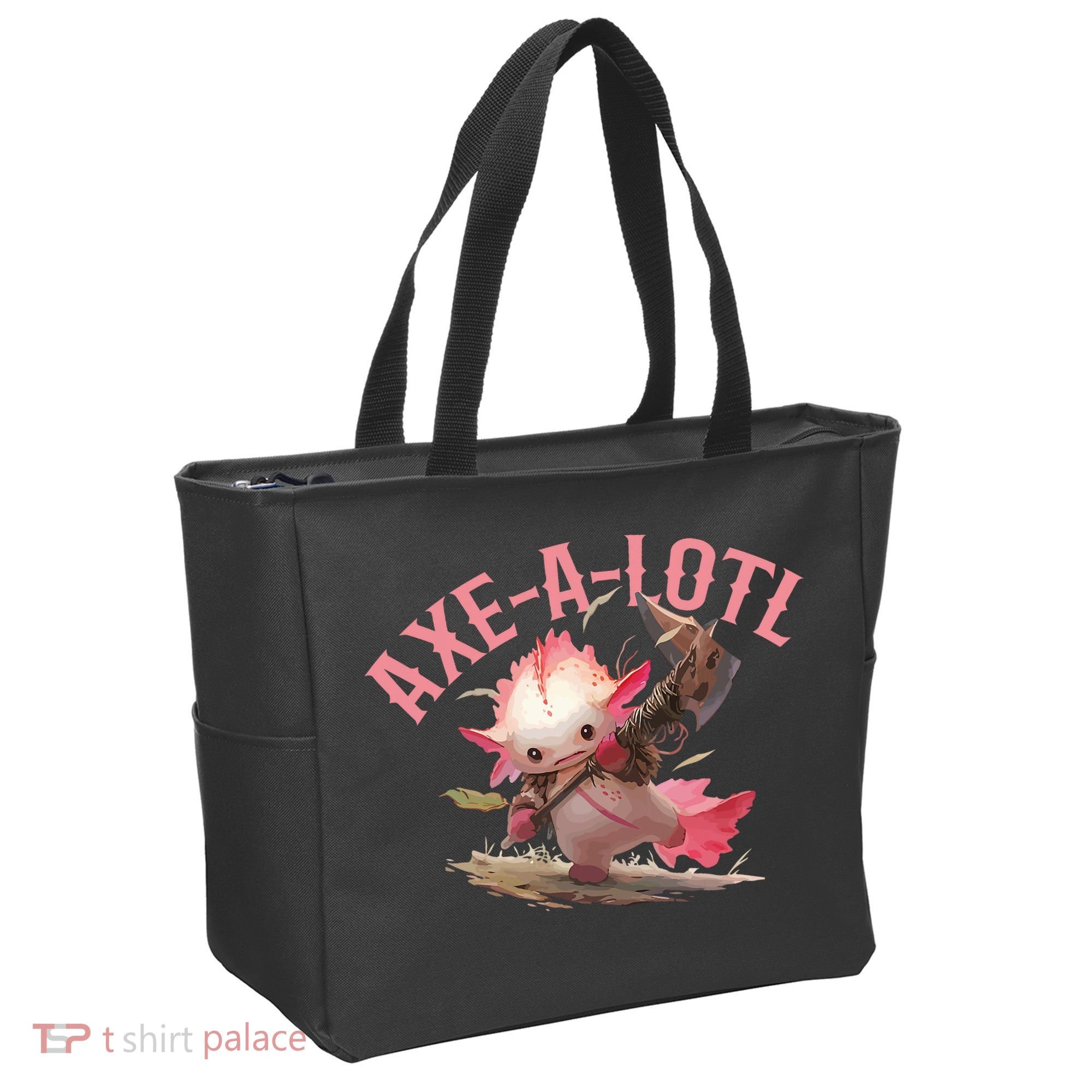 Axolotl Axt-A-Lotl Funny Viking Axe Throwing Lumberjack Tote Bag