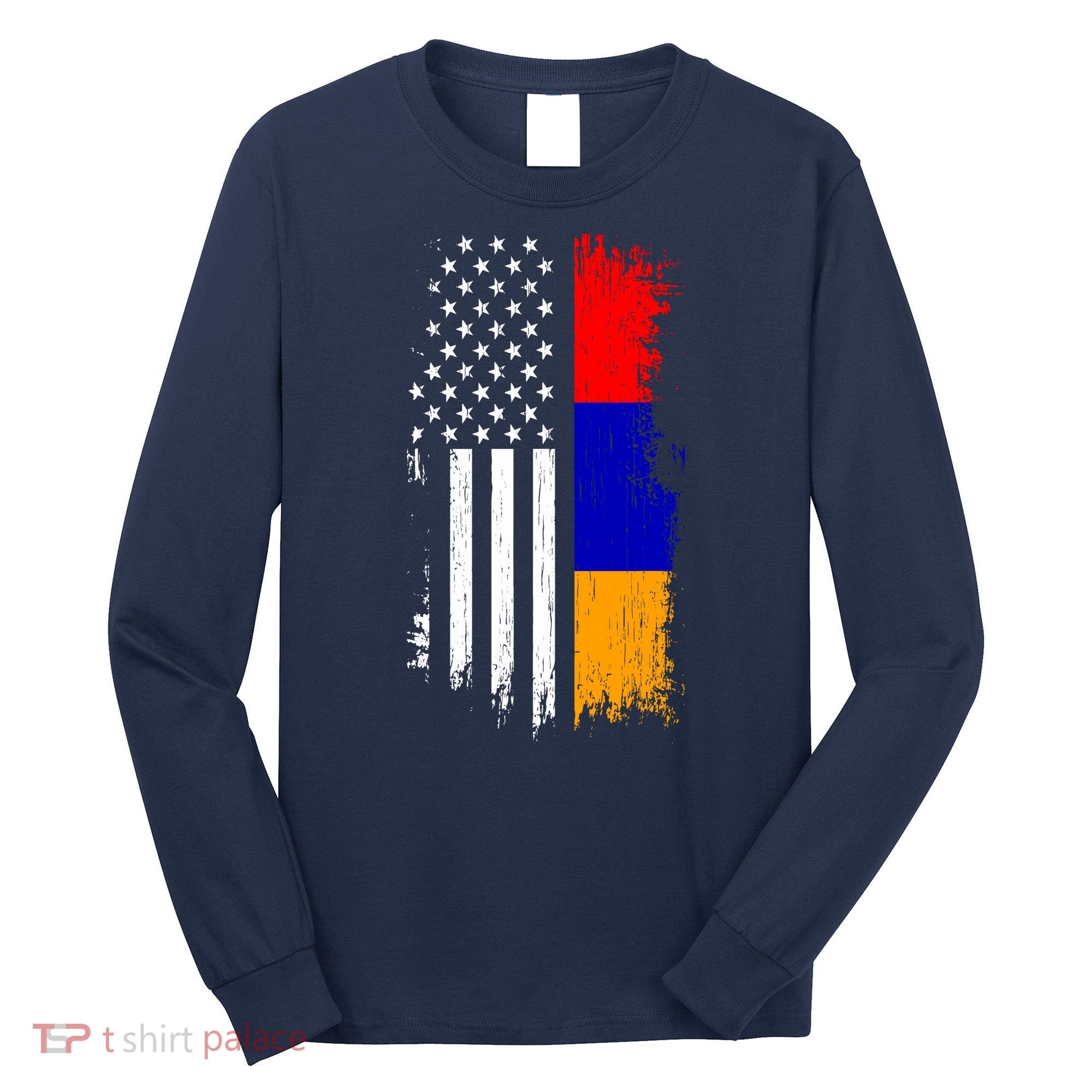 Armenian American Flag T Pride Armenia Usa Tees Long Sleeve Shirt
