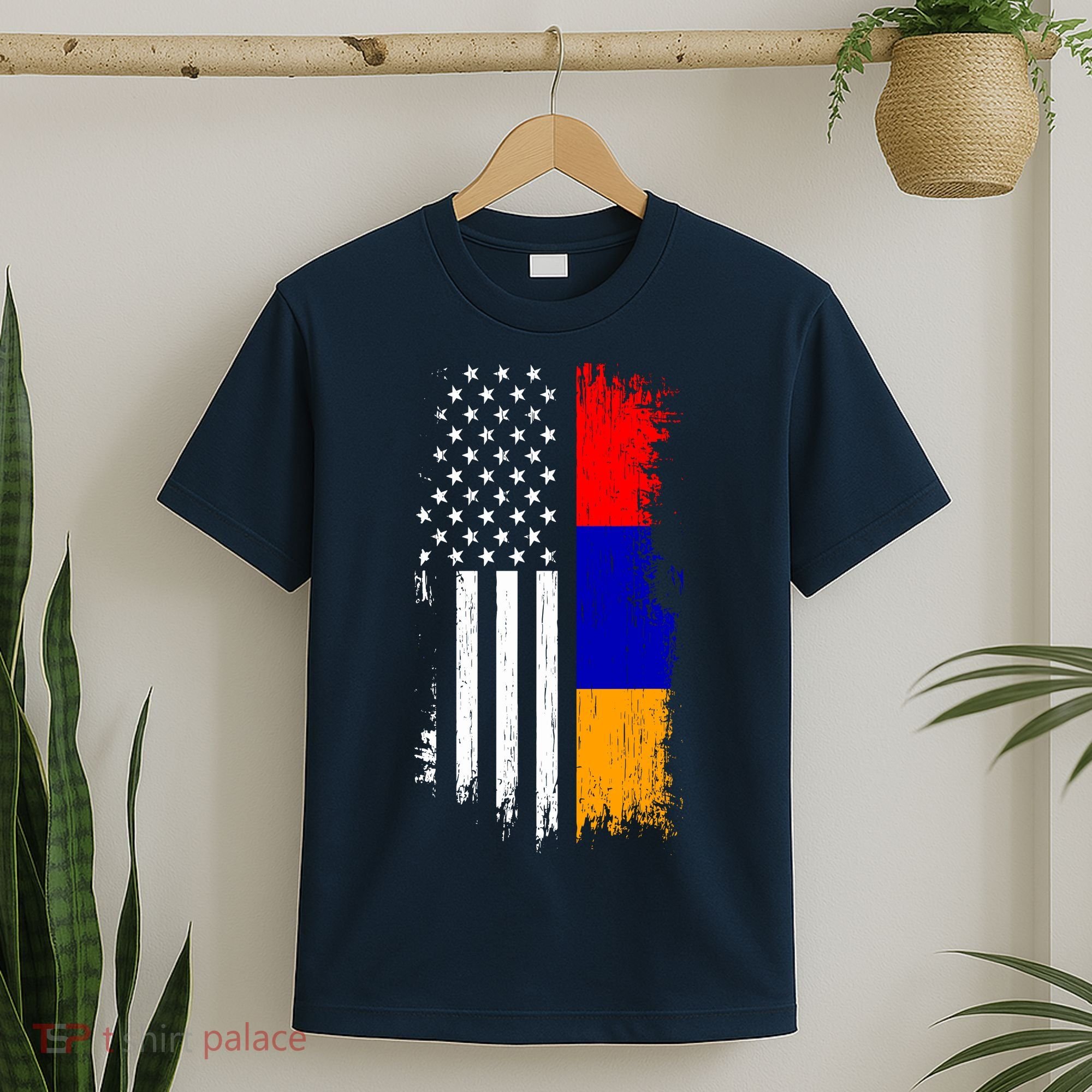 Armenian American Flag T Pride Armenia Usa Tees T-Shirt