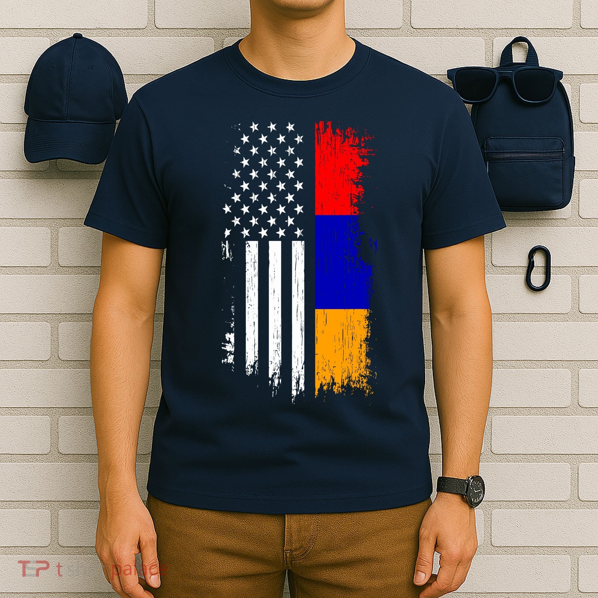 Armenian American Flag T Pride Armenia Usa Tees T-Shirt