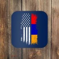 Armenian American Flag T Pride Armenia Usa Tees Coaster thumb 0