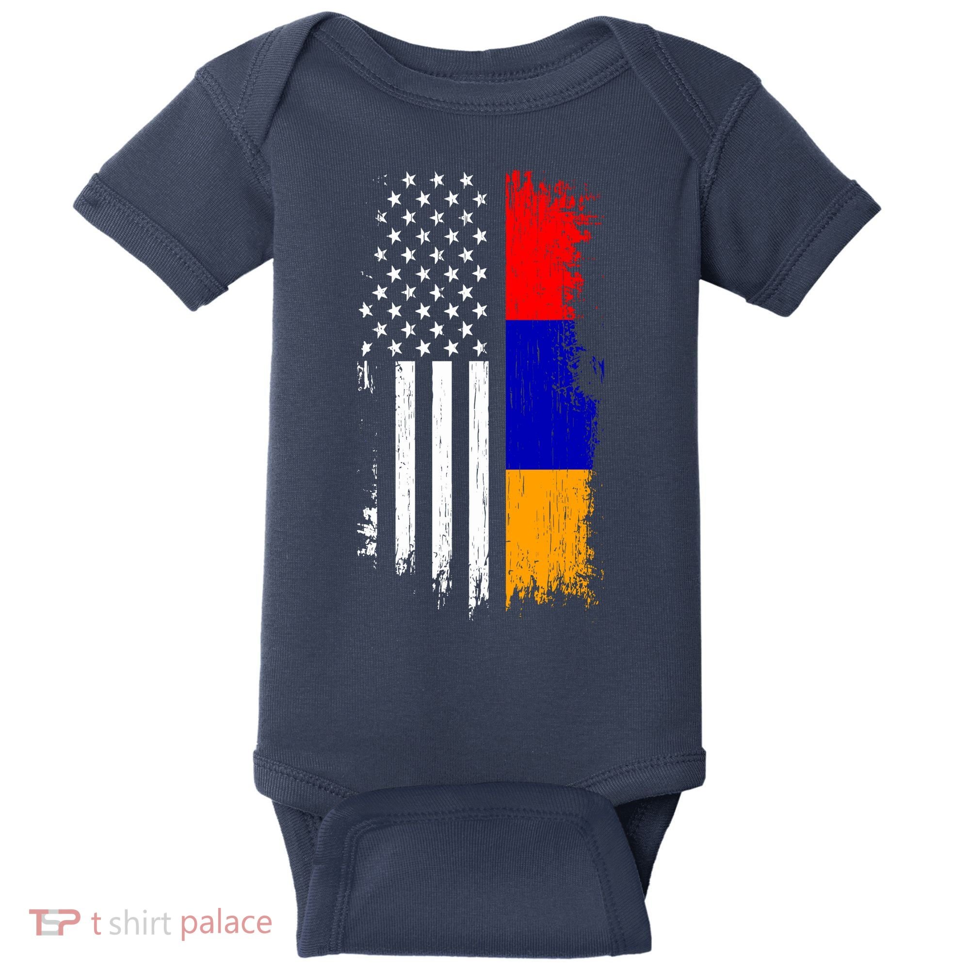 Armenian American Flag T Pride Armenia Usa Tees Baby Bodysuit