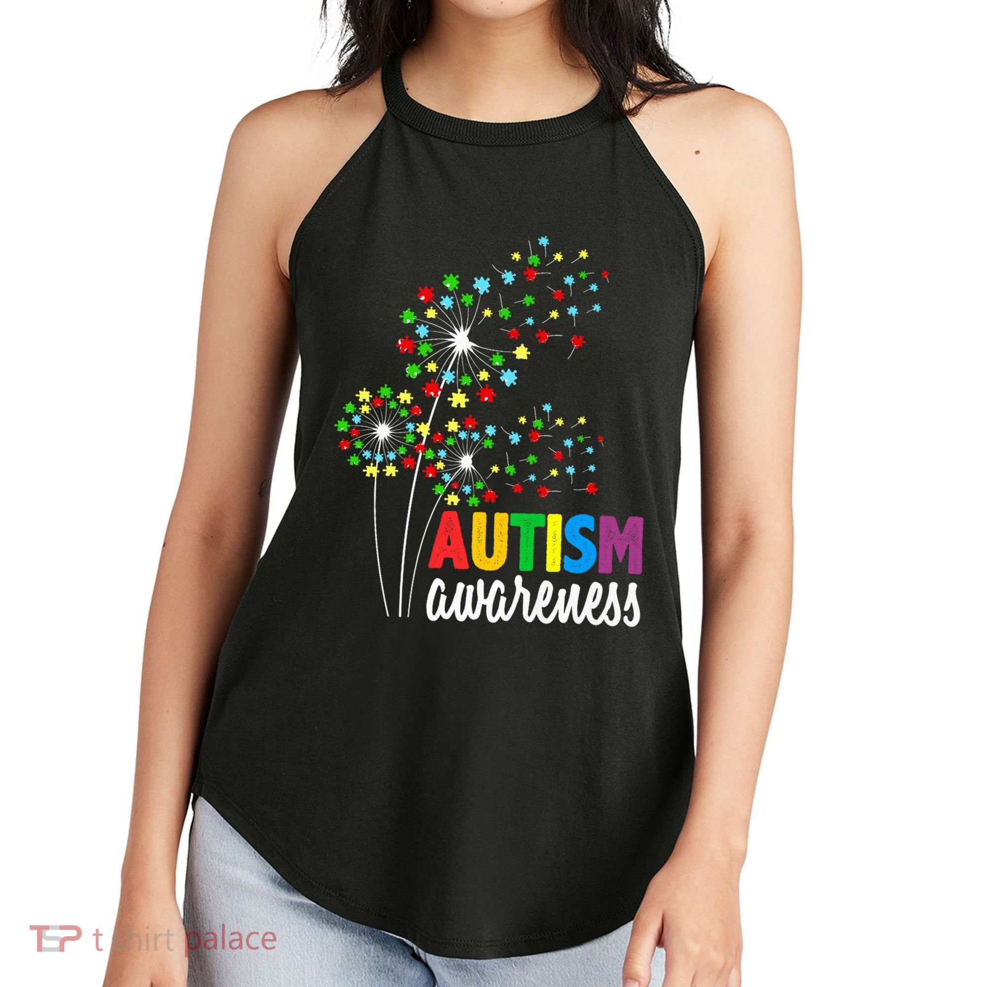 Autism Awareness Flower Autism Flower Women's Perfect Tri Rocker Tank