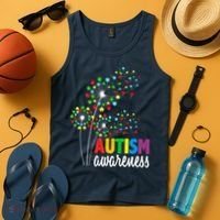 Autism Awareness Flower Autism Flower Tank Top thumb 4