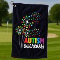 Autism Awareness Flower Autism Flower Golf Towel thumb 1