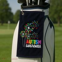 Autism Awareness Flower Autism Flower Golf Towel thumb 2