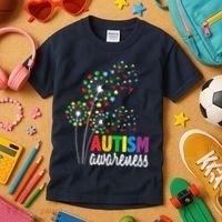 Autism Awareness Flower Autism Flower Kids T-Shirt thumb 3