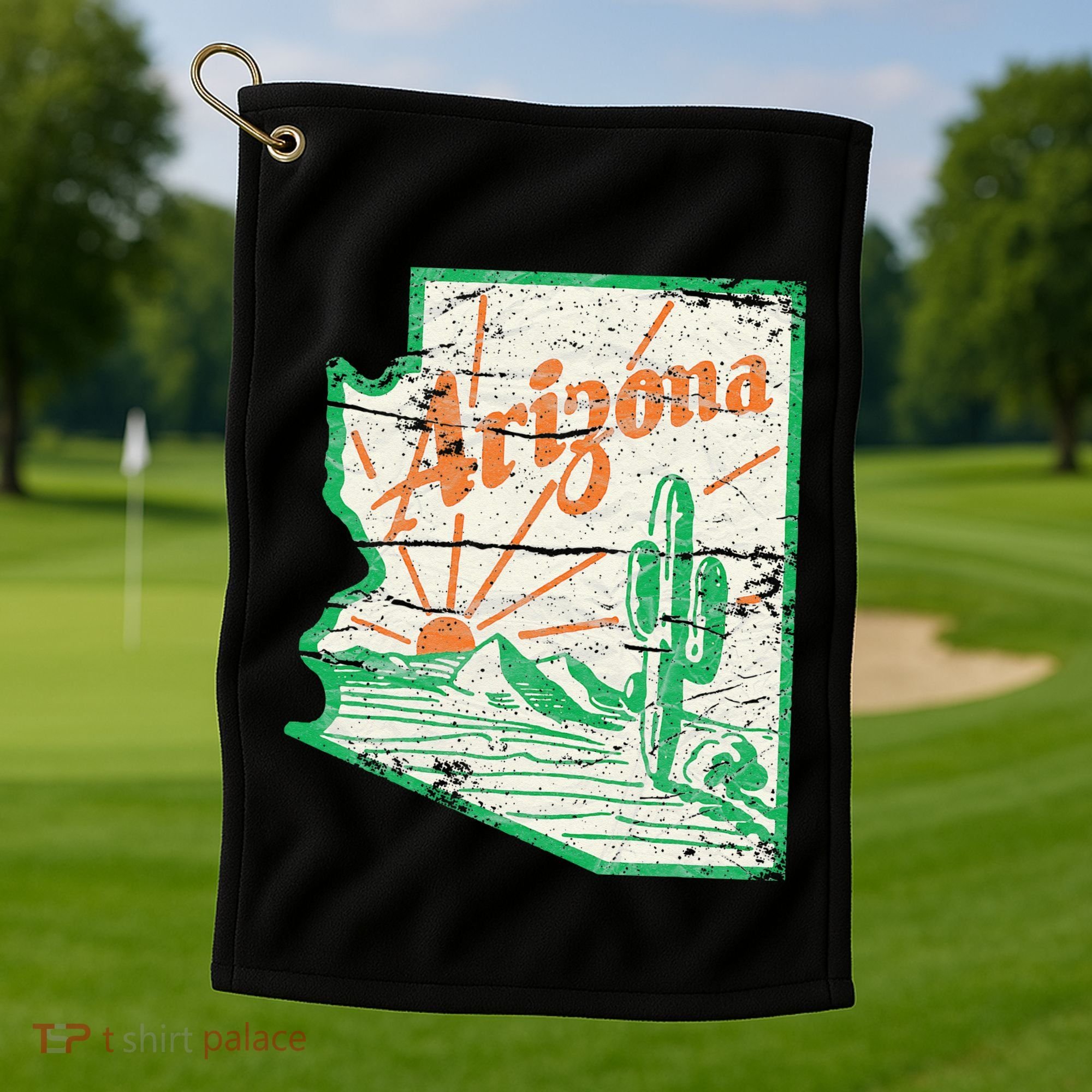 AZ Arizona Grand Canyon Cactus State Outdoors Activity Tee Golf Towel