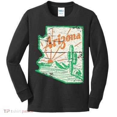 AZ Arizona Grand Canyon Cactus State Outdoors Activity Tee Kids Long Sleeve Shirt