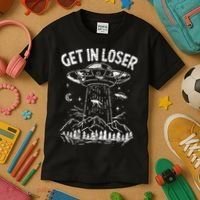 Alien Abduction Get In Loser Ufo Kids T-Shirt thumb 3