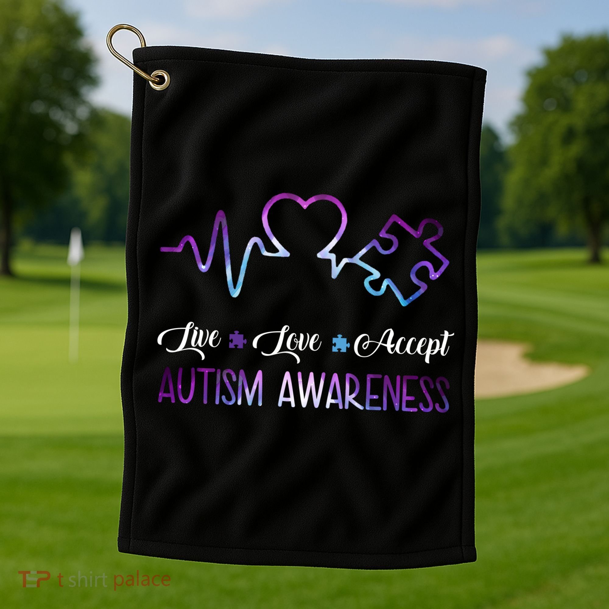 Autism Awareness Galaxy Golf Towel