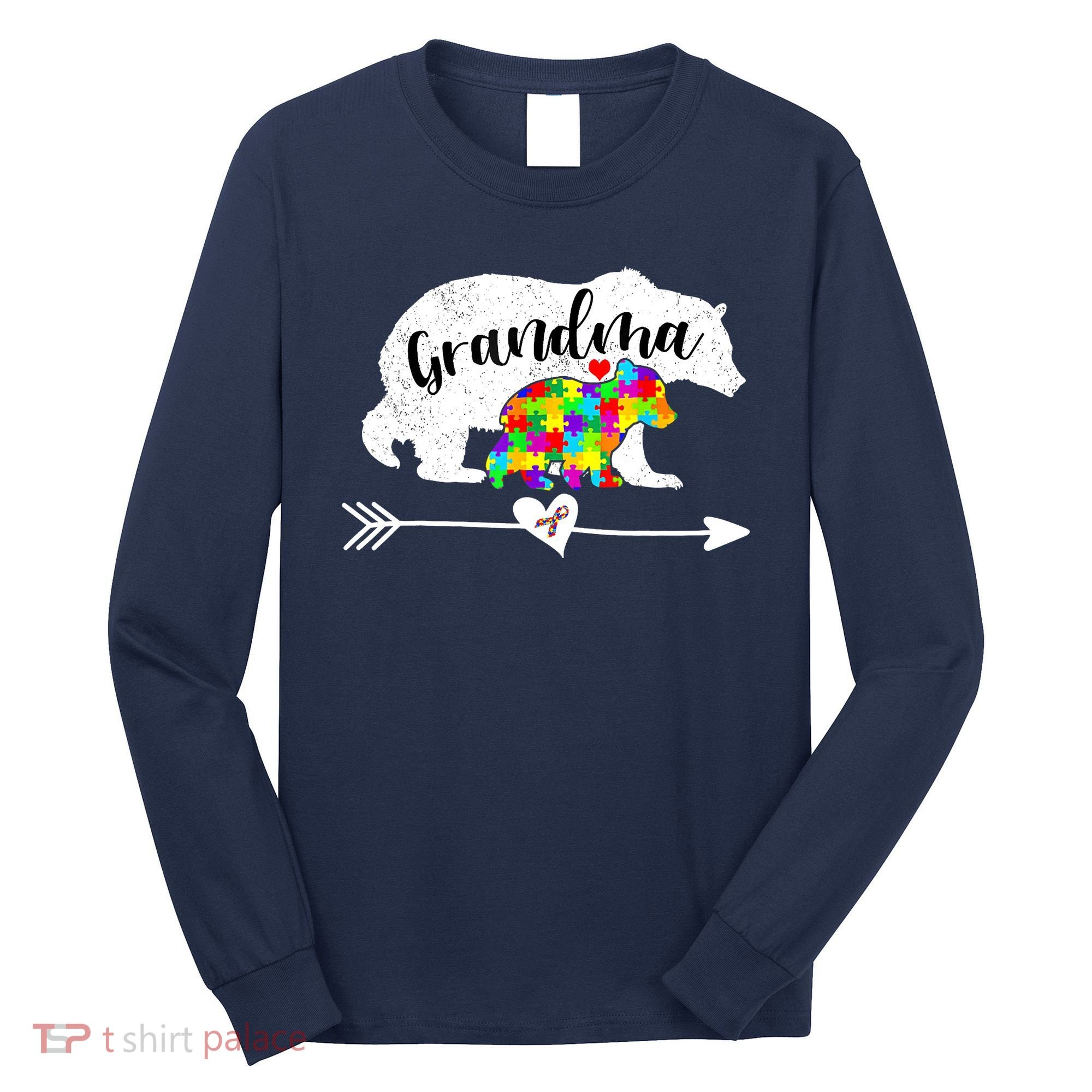 Autism Awareness Grandma Bear Support Autistic Adults Wo Long Sleeve Shirt