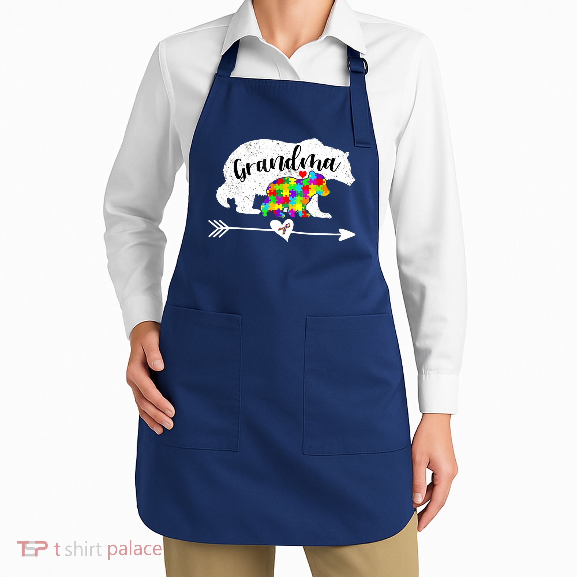 Autism Awareness Grandma Bear Support Autistic Adults Wo Apron