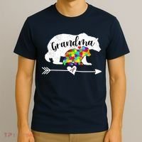 Autism Awareness Grandma Bear Support Autistic Adults Wo T-Shirt thumb 3