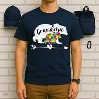 Autism Awareness Grandma Bear Support Autistic Adults Wo T-Shirt thumb 6