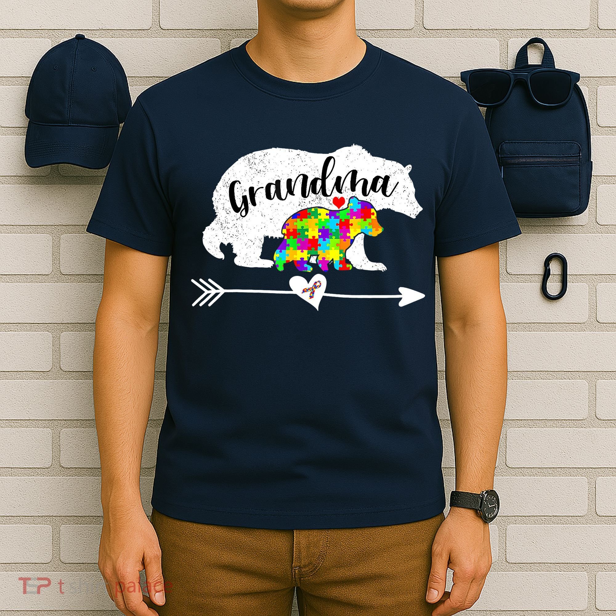 Autism Awareness Grandma Bear Support Autistic Adults Wo T-Shirt