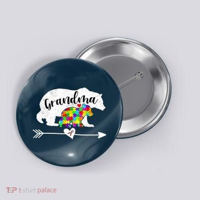Autism Awareness Grandma Bear Support Autistic Adults Wo Button
