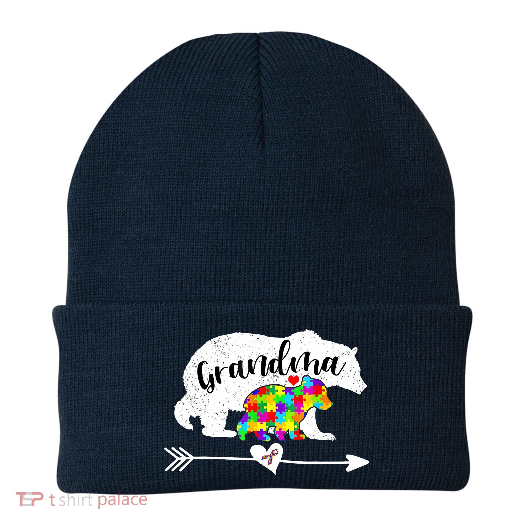 Autism Awareness Grandma Bear Support Autistic Adults Wo Beanie