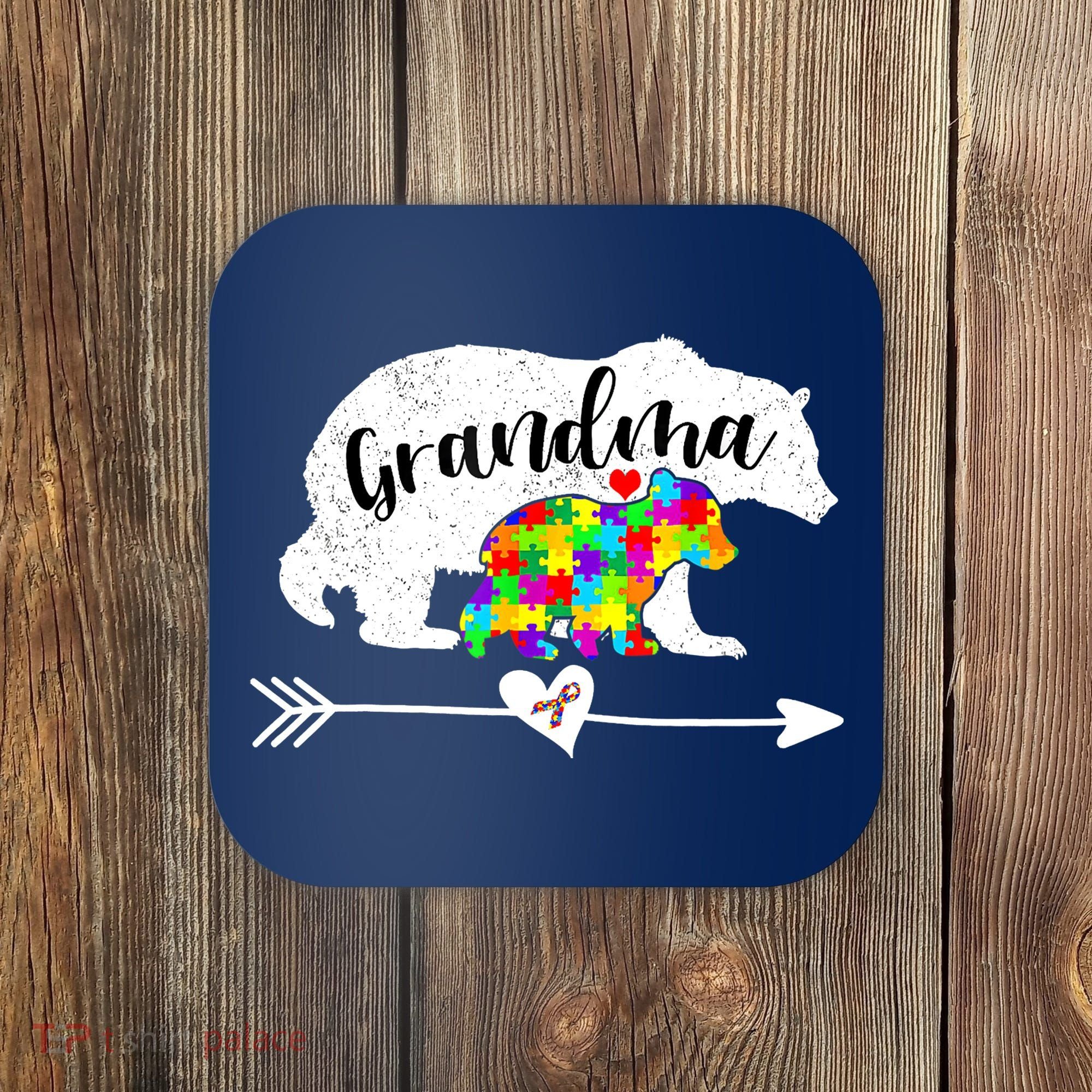Autism Awareness Grandma Bear Support Autistic Adults Wo Coaster