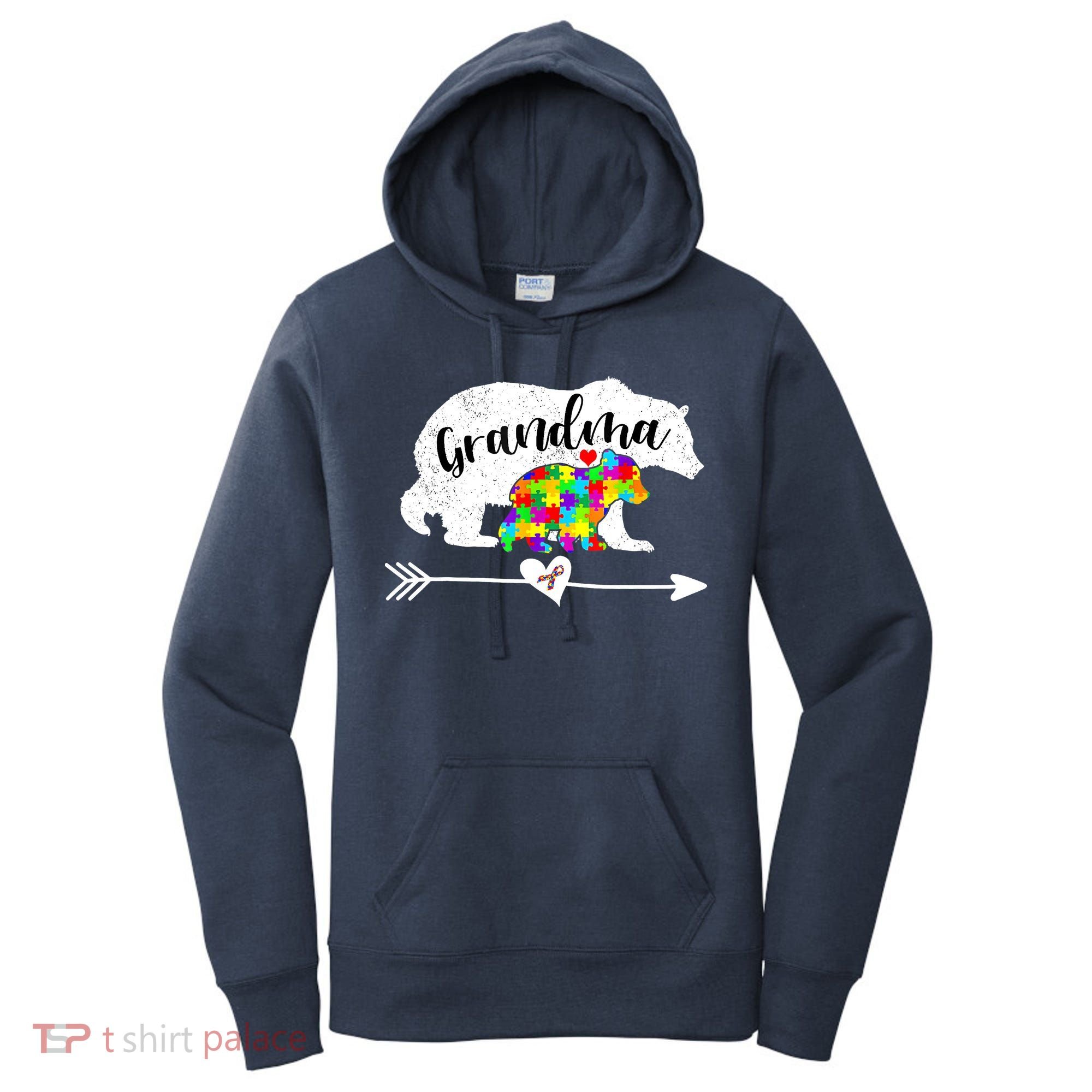 Autism Awareness Grandma Bear Support Autistic Adults Wo Women's Hoodie