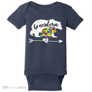 Autism Awareness Grandma Bear Support Autistic Adults Wo Baby Bodysuit