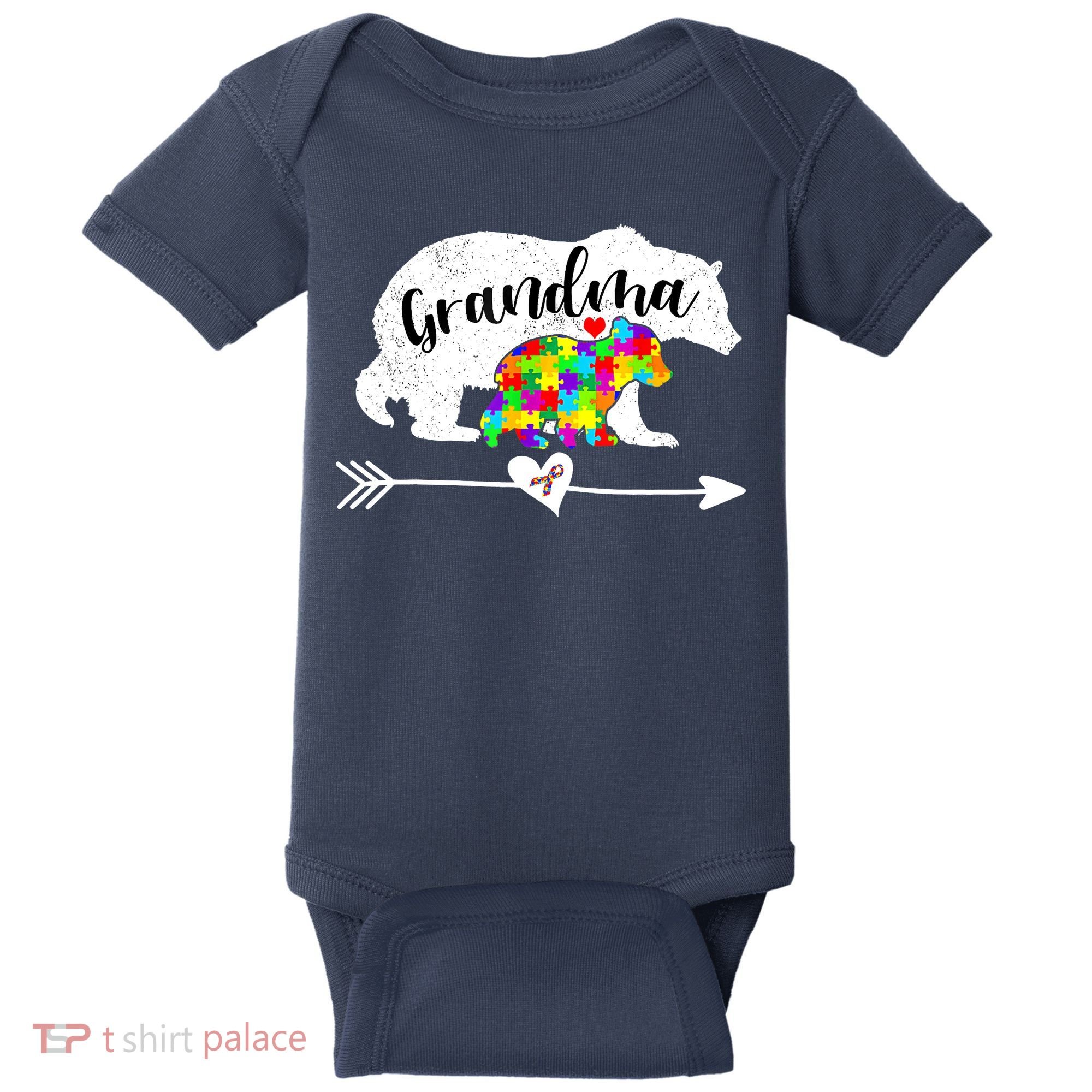 Autism Awareness Grandma Bear Support Autistic Adults Wo Baby Bodysuit