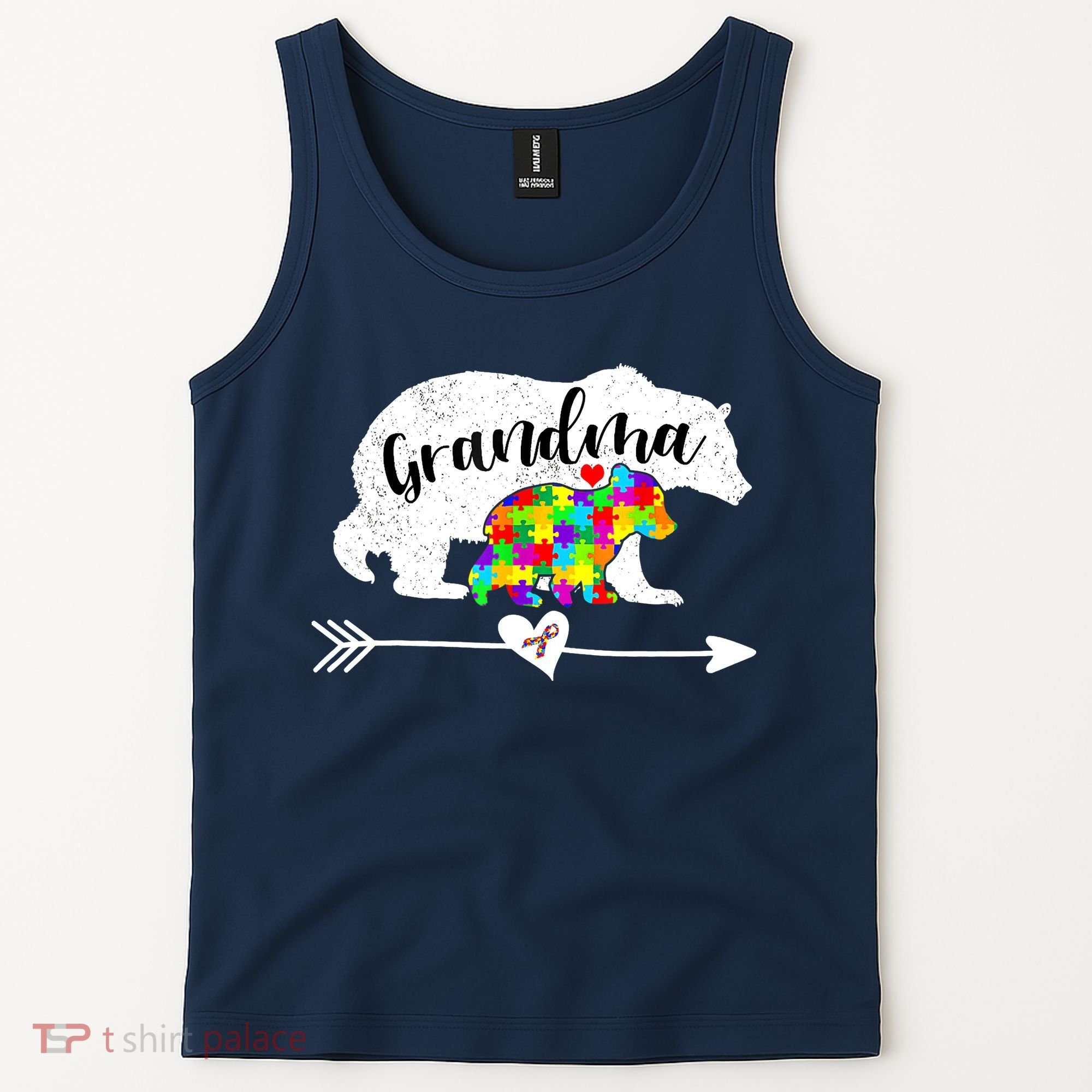 Autism Awareness Grandma Bear Support Autistic Adults Wo Tank Top