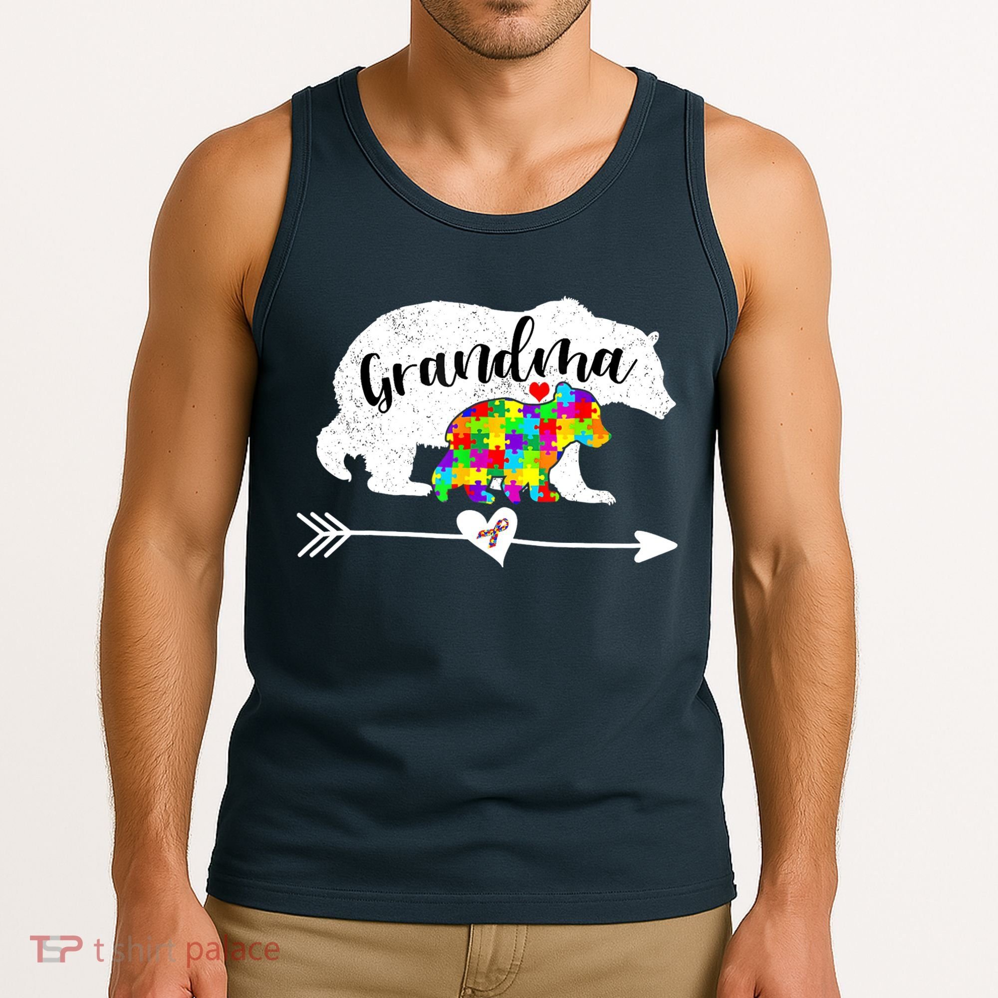 Autism Awareness Grandma Bear Support Autistic Adults Wo Tank Top