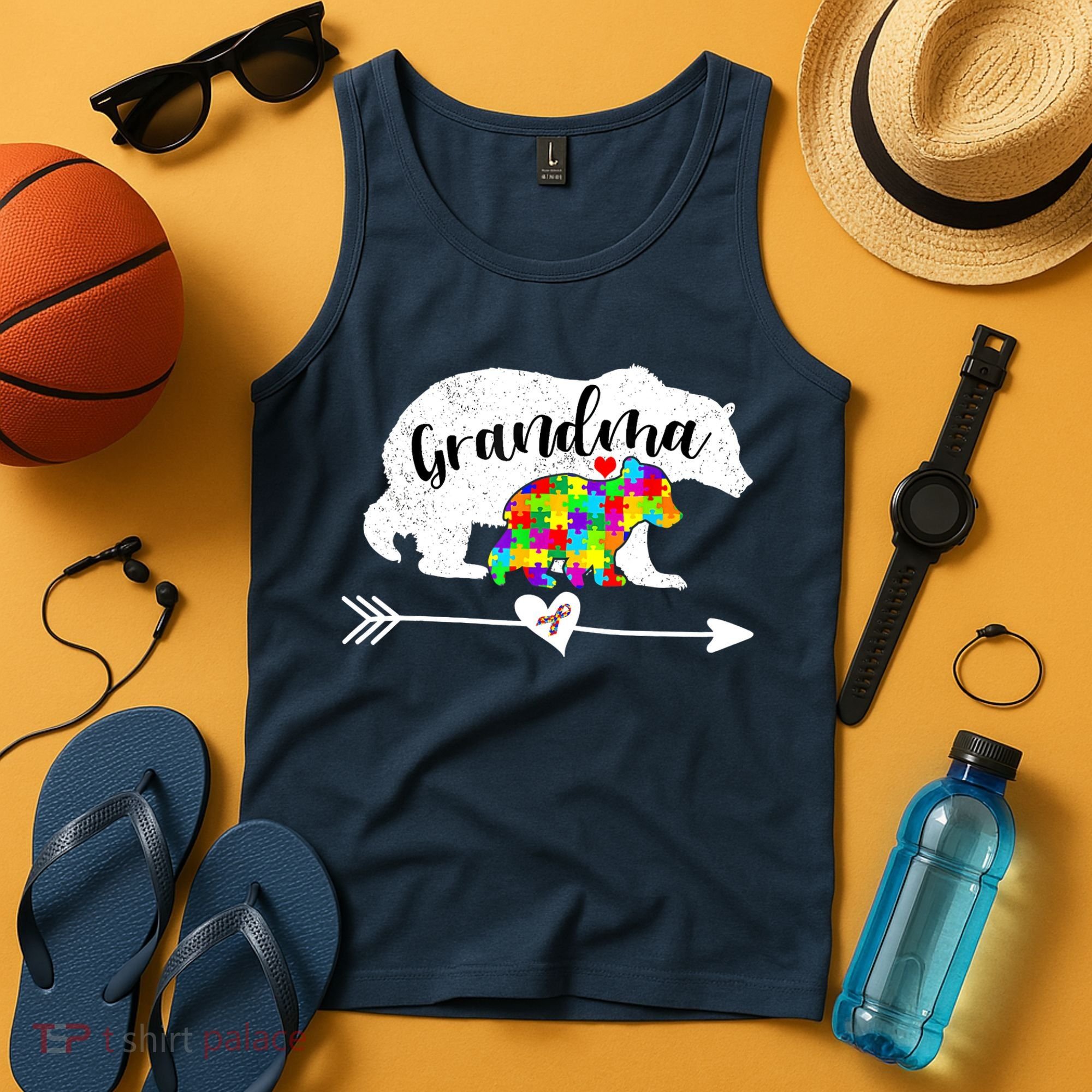 Autism Awareness Grandma Bear Support Autistic Adults Wo Tank Top
