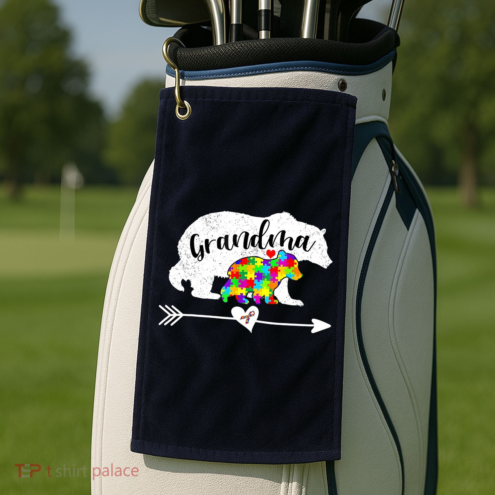 Autism Awareness Grandma Bear Support Autistic Adults Wo Golf Towel