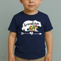 Autism Awareness Grandma Bear Support Autistic Adults Wo Toddler T-Shirt thumb 2
