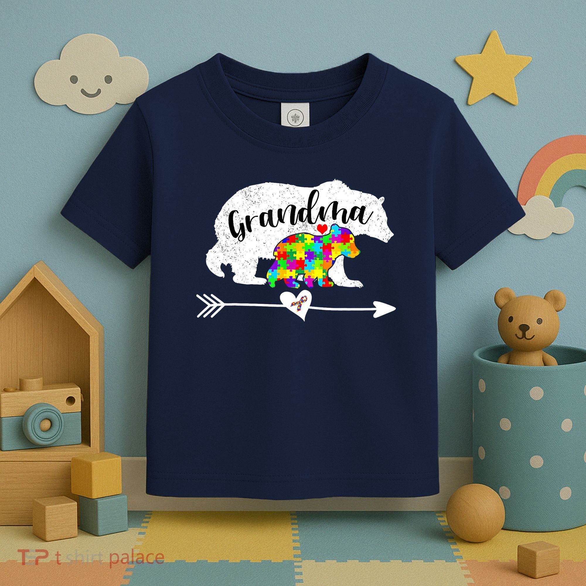Autism Awareness Grandma Bear Support Autistic Adults Wo Toddler T-Shirt