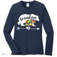 Autism Awareness Grandma Bear Support Autistic Adults Wo Women's Long Sleeve Shirt thumb 0