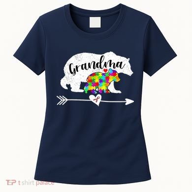 Autism Awareness Grandma Bear Support Autistic Adults Wo Women's T-Shirt