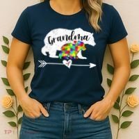 Autism Awareness Grandma Bear Support Autistic Adults Wo Women's T-Shirt thumb 2