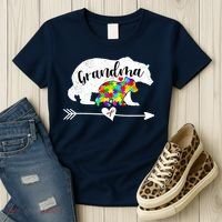 Autism Awareness Grandma Bear Support Autistic Adults Wo Women's T-Shirt thumb 3