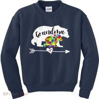 Autism Awareness Grandma Bear Support Autistic Adults Wo Kids Sweatshirt thumb 0