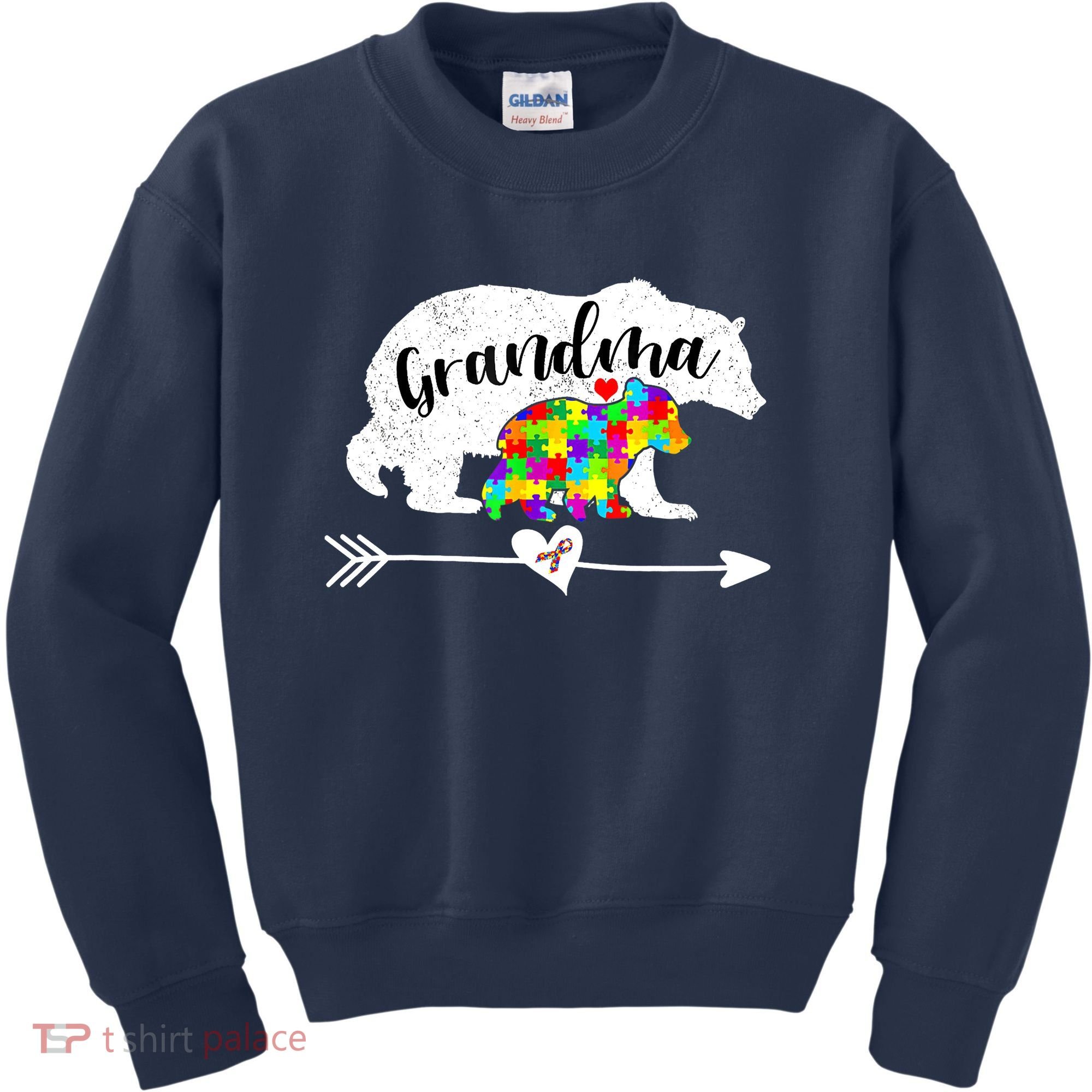 Autism Awareness Grandma Bear Support Autistic Adults Wo Kids Sweatshirt