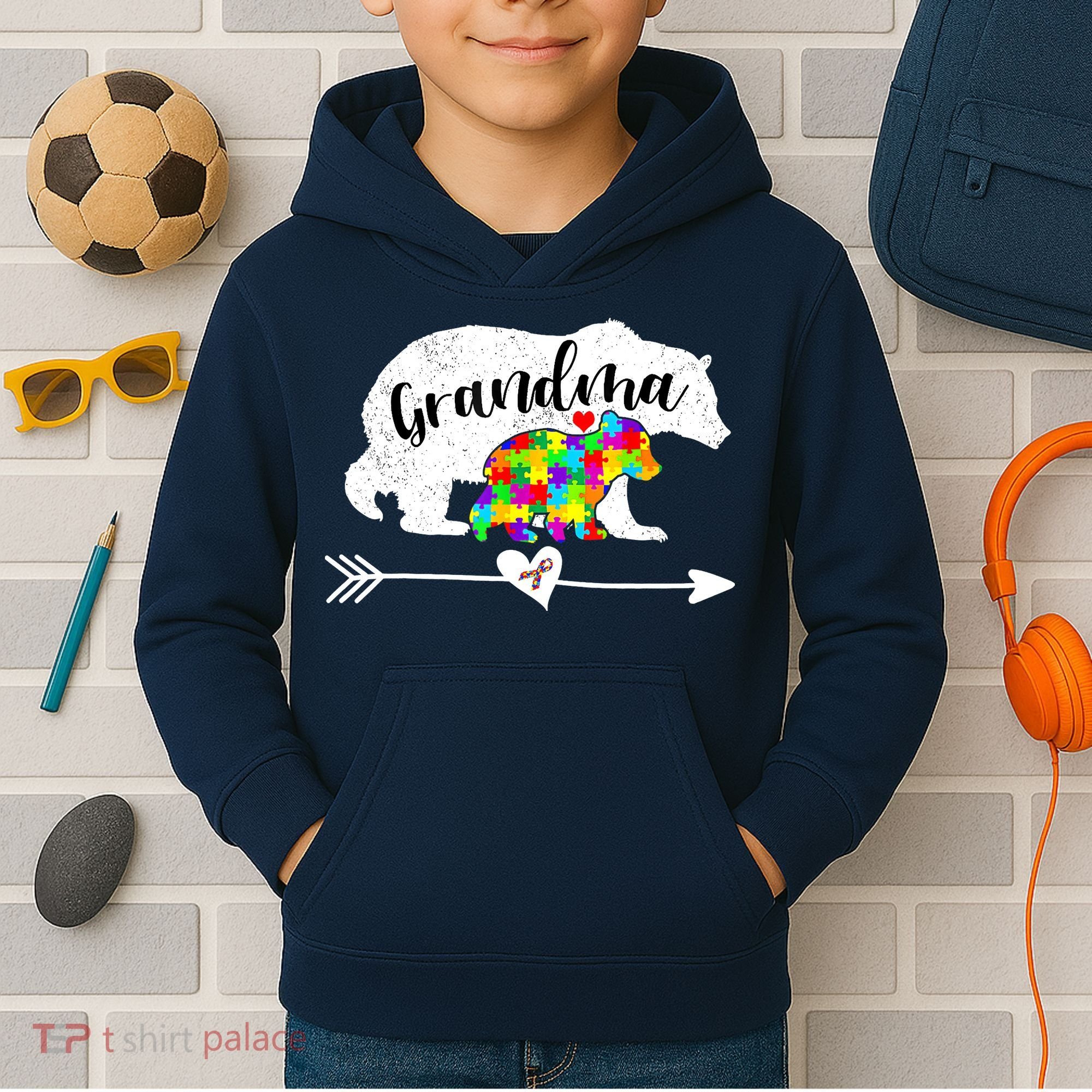 Autism Awareness Grandma Bear Support Autistic Adults Wo Kids Hoodie