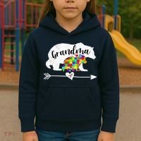 Autism Awareness Grandma Bear Support Autistic Adults Wo Kids Hoodie thumb 3