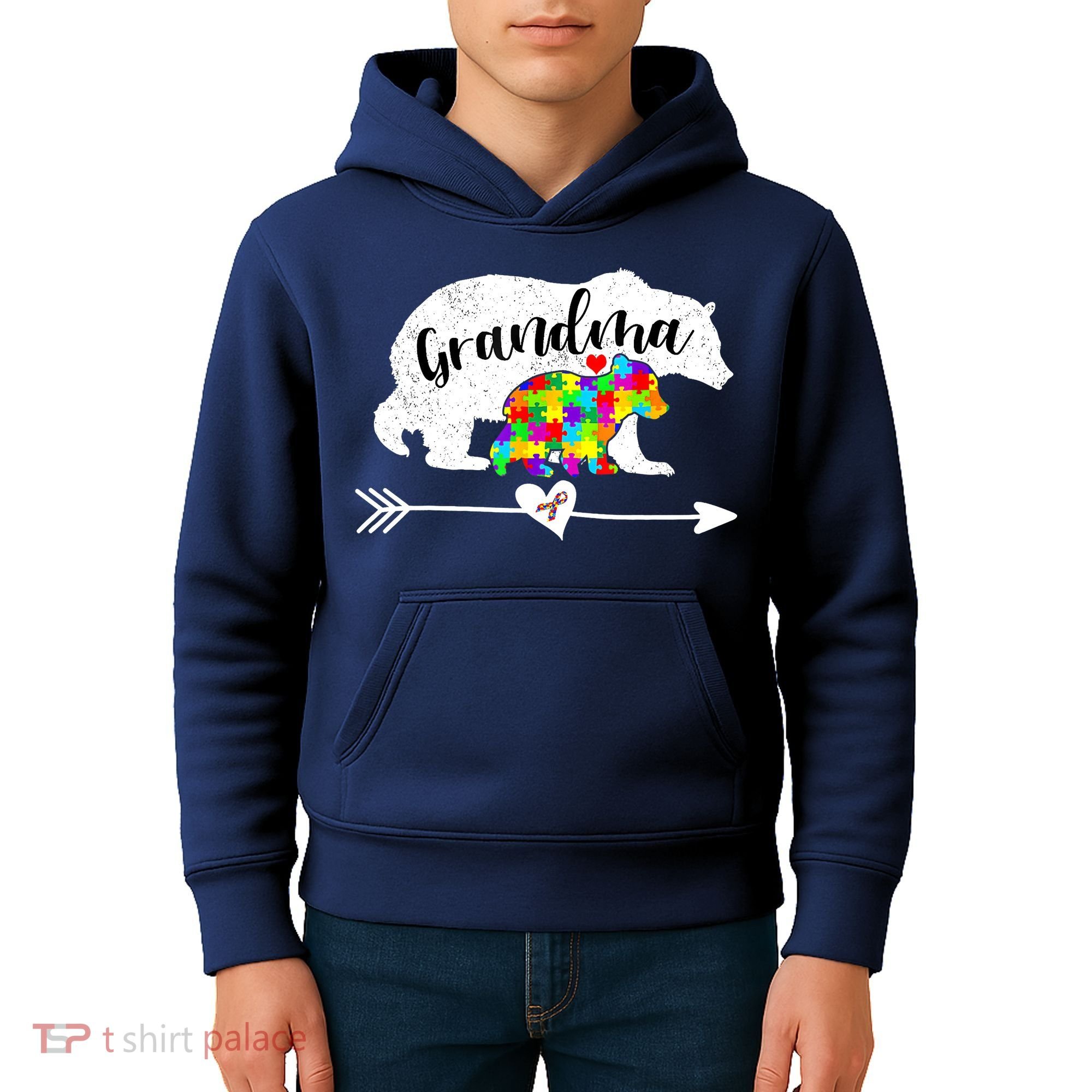 Autism Awareness Grandma Bear Support Autistic Adults Wo Kids Hoodie