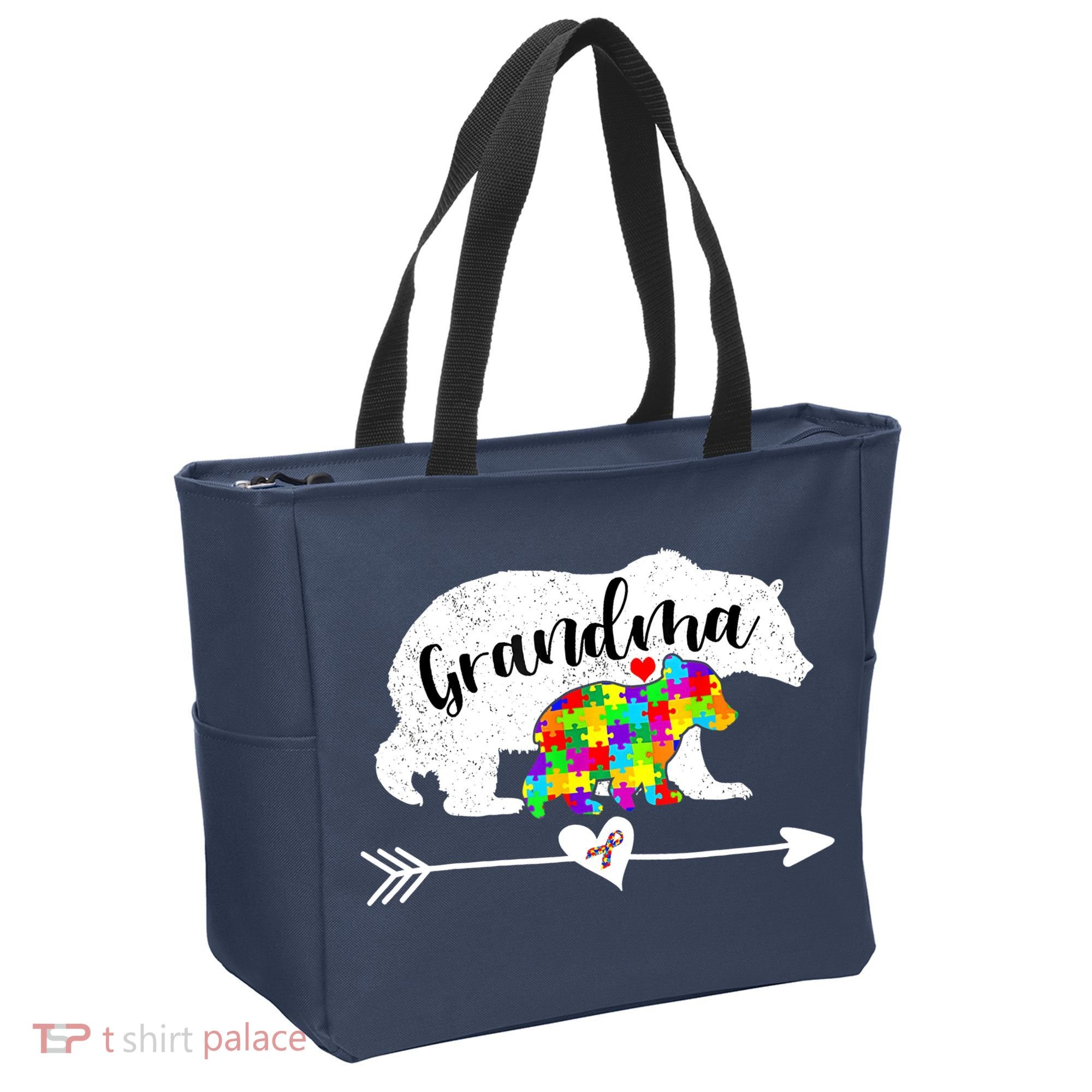 Autism Awareness Grandma Bear Support Autistic Adults Wo Tote Bag