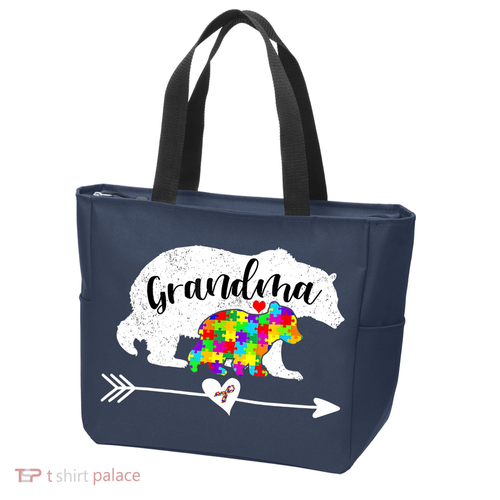 Autism Awareness Grandma Bear Support Autistic Adults Wo Tote Bag