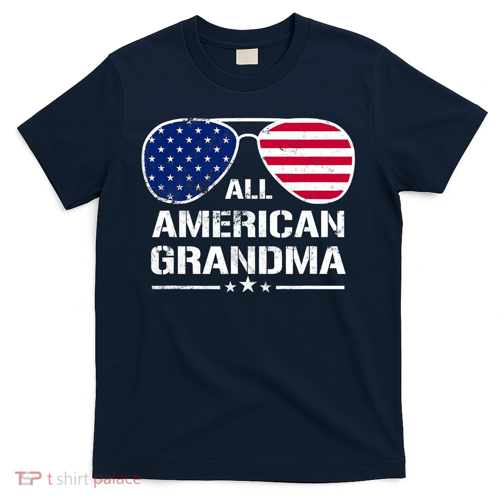 All American Grandma American Flag Patriotic T-Shirt