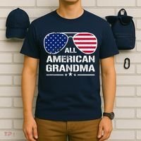 All American Grandma American Flag Patriotic T-Shirt thumb 6