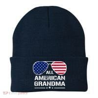 All American Grandma American Flag Patriotic Beanie thumb 0
